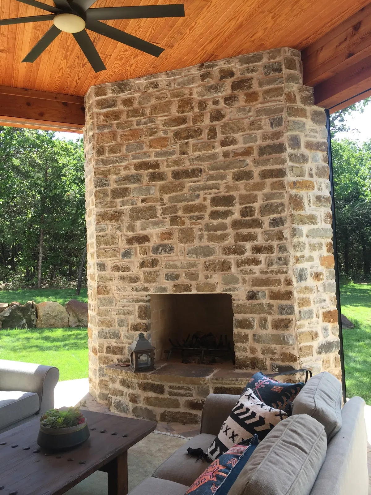 Cabin Creek Blue Brown Cut Mix Used to Build A Fireplace