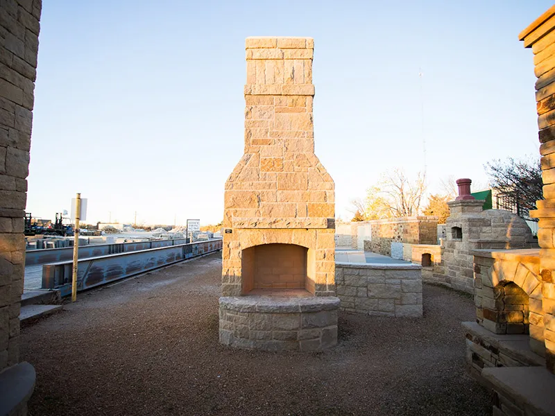 outdoor fireplace stone OKC