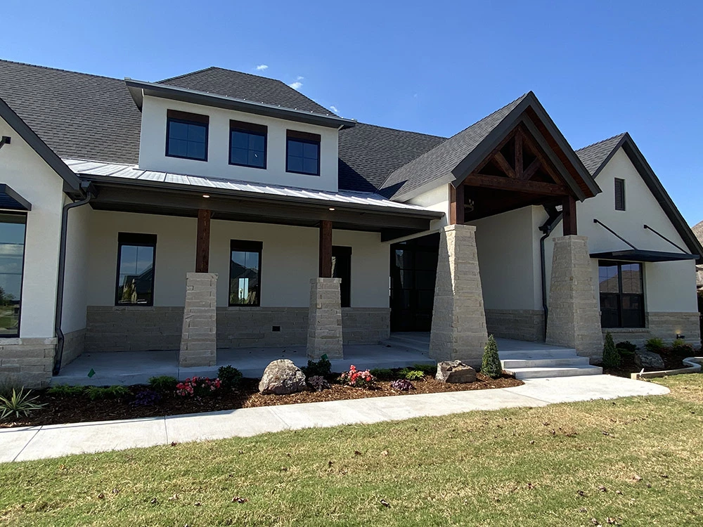 Natural stone residential entryway