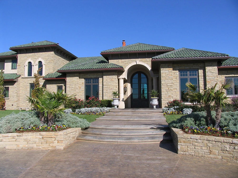 A gorgeous home built with natural stone. 