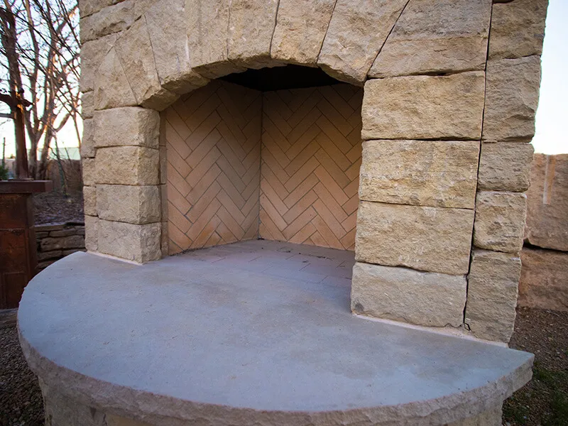 Fireplace stone at Richburg Stone showroom