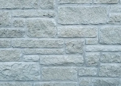 Tuxedo White With Chipped Edges & White Mortar